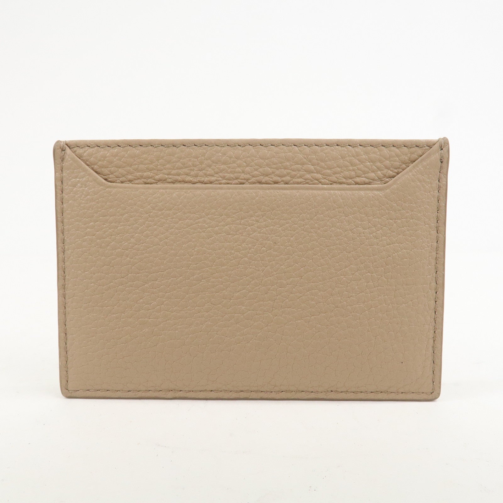 PRADA Leather Card Case Card Holder Beige 1MC208