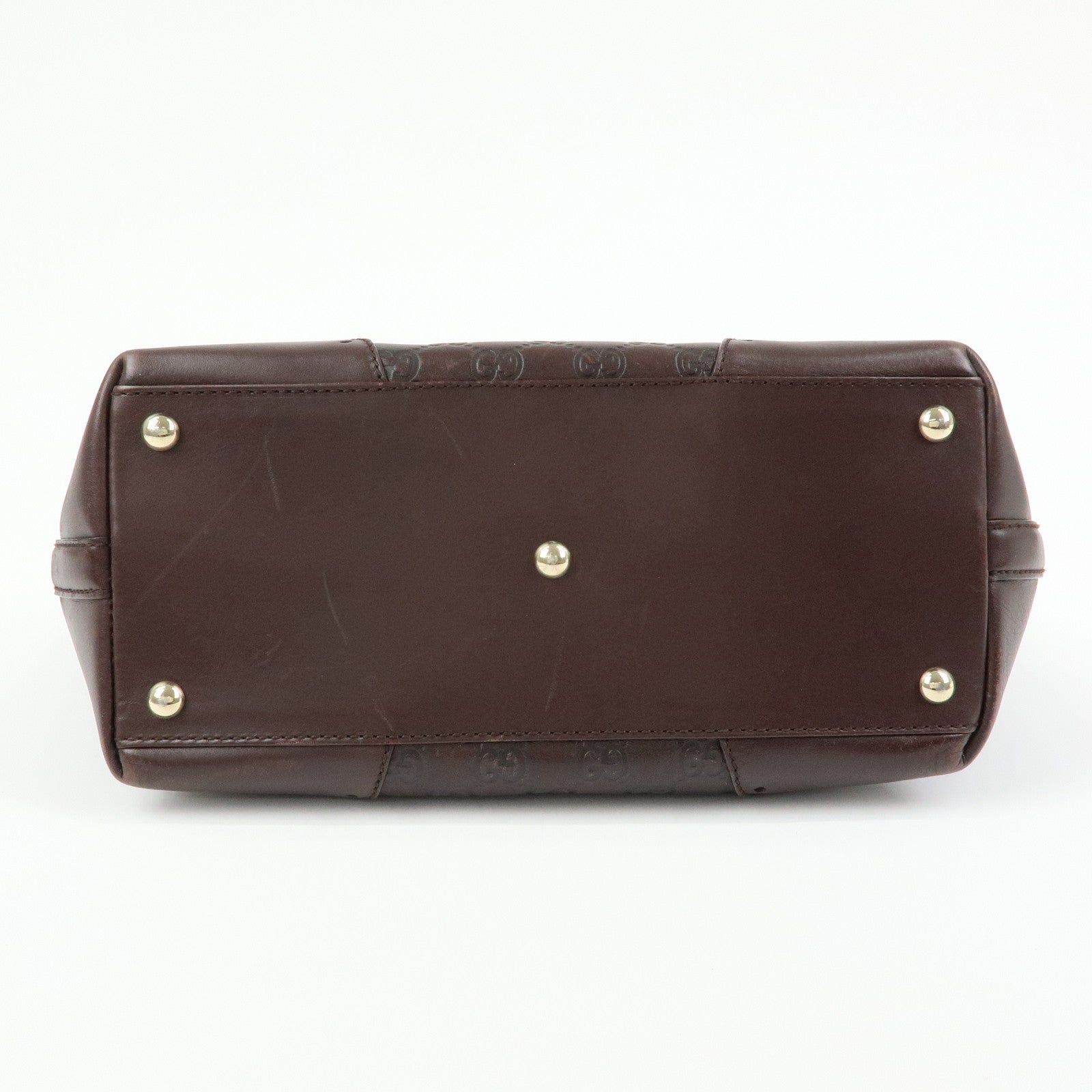 GUCCI Guccissima Leather Tote Bag Shoulder Bag Dark Brown 145993