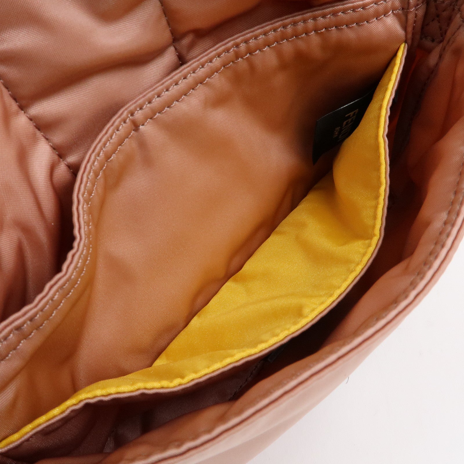 FENDI Baguette Mini Nylon Leather 2WAY Bag ×PORTER Pink 7AS138