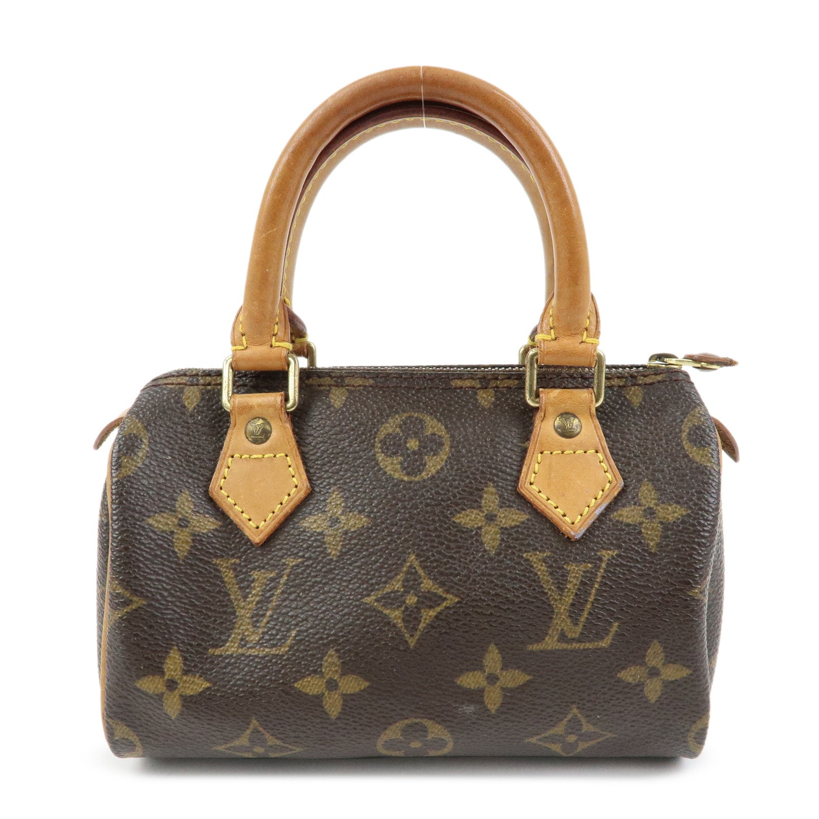 Louis Vuitton Monogram Mini Speedy Hand Bag Brown M41534