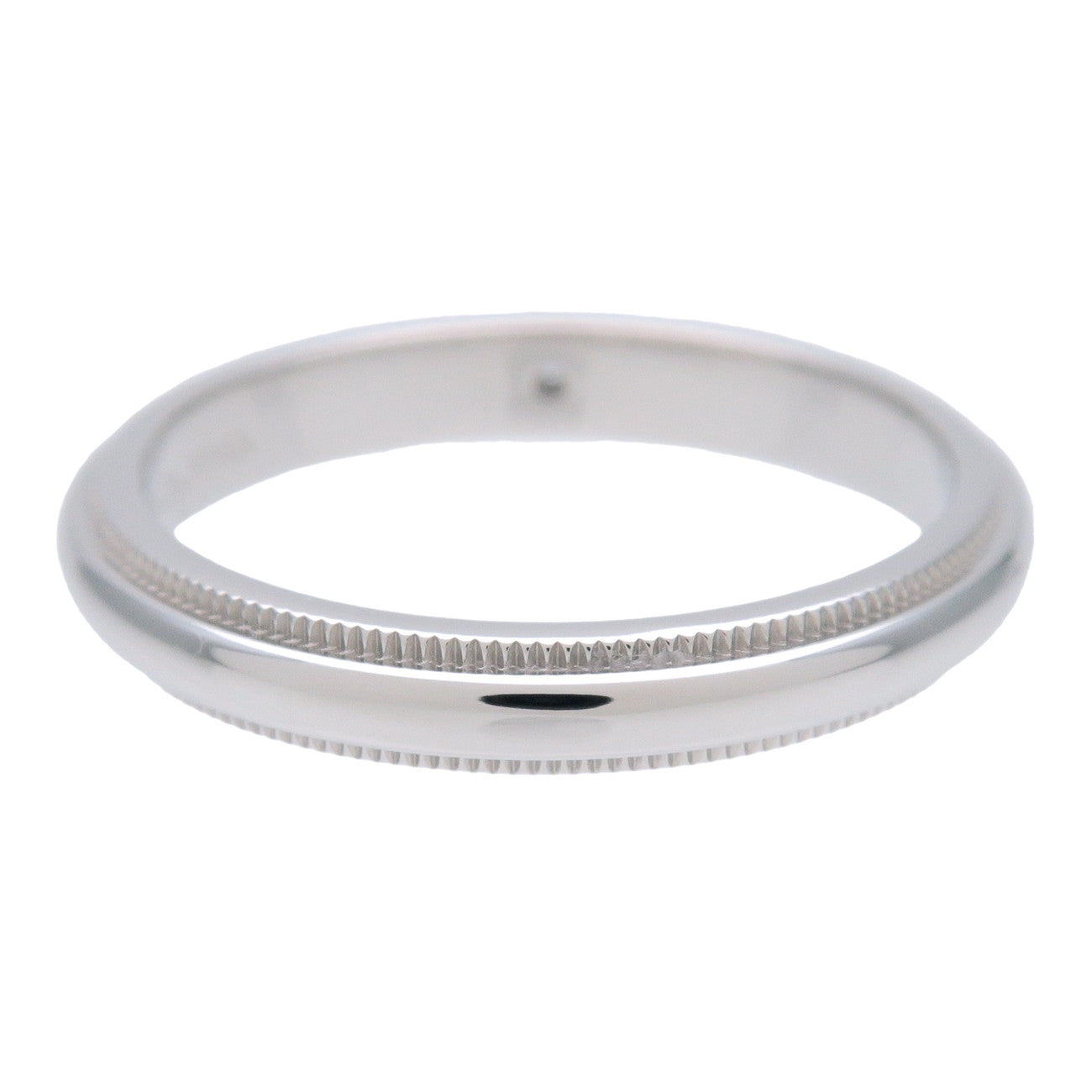 Tiffany & Co Milgrain Band Ring 1P Diamond PT950 Platinum US7 EU54