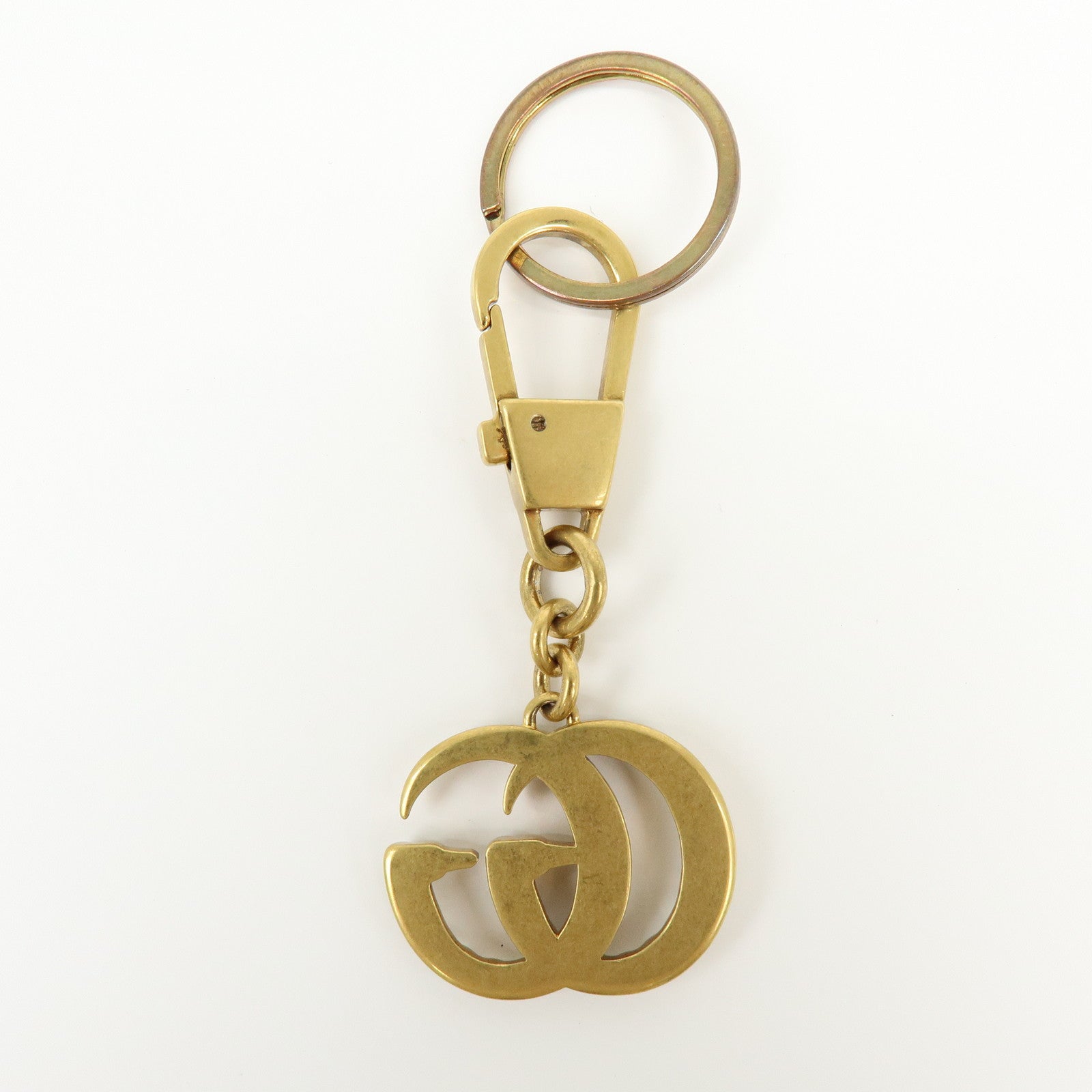 GUCCI GG Marmont Double G Metal Faux Pearl Bag Charm Gold 476428