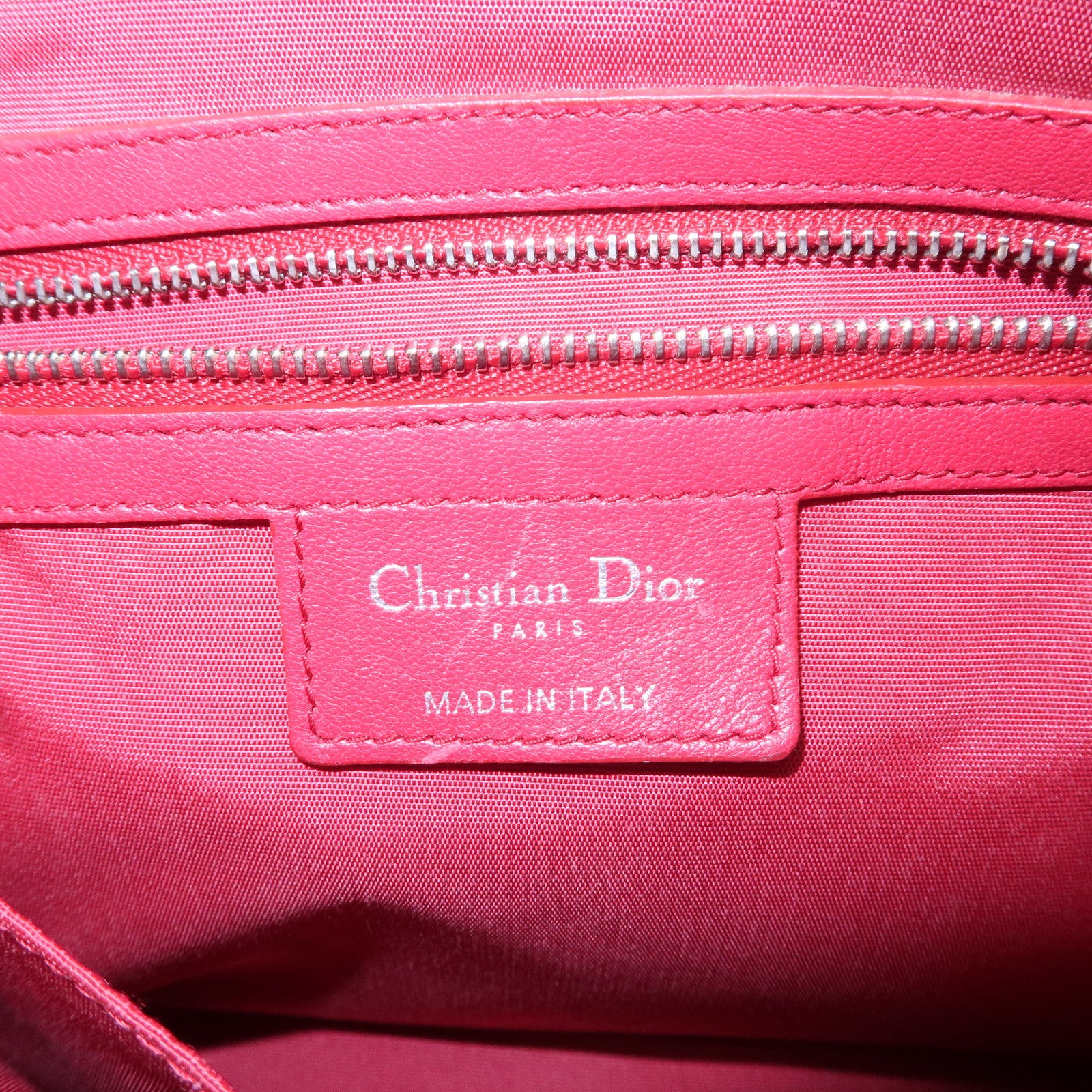 Christian Dior Leather 2Way Bag Hand Bag Shoulder Bag Pink Used