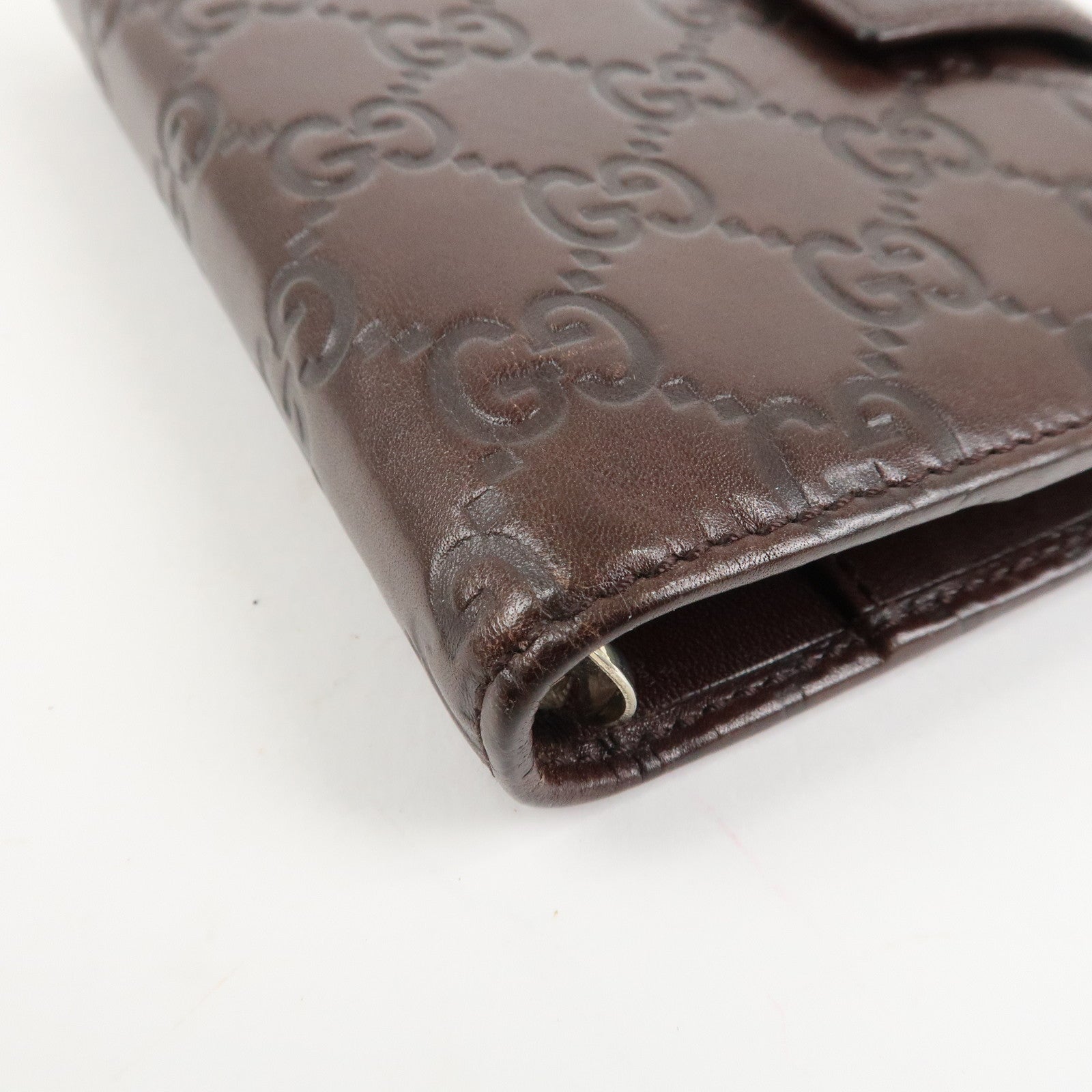 GUCCI Guccissima Leather Planner Cover Dark Brown 115240 Used
