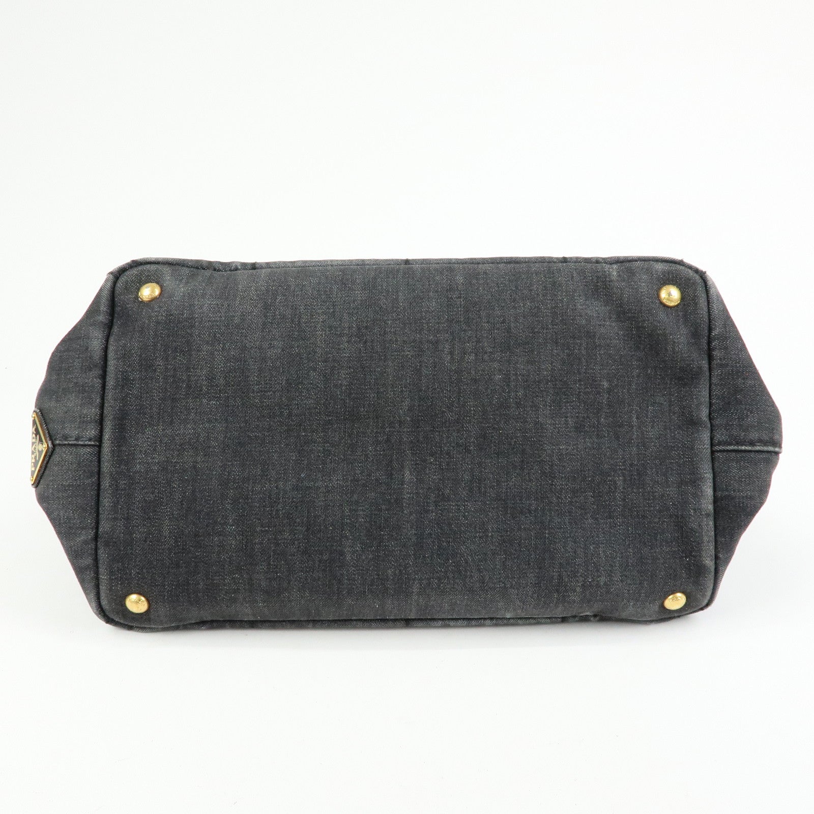 PRADA Triangle Logo Canapa Denim 2Way Bag Shoulder Bag Black 2642B