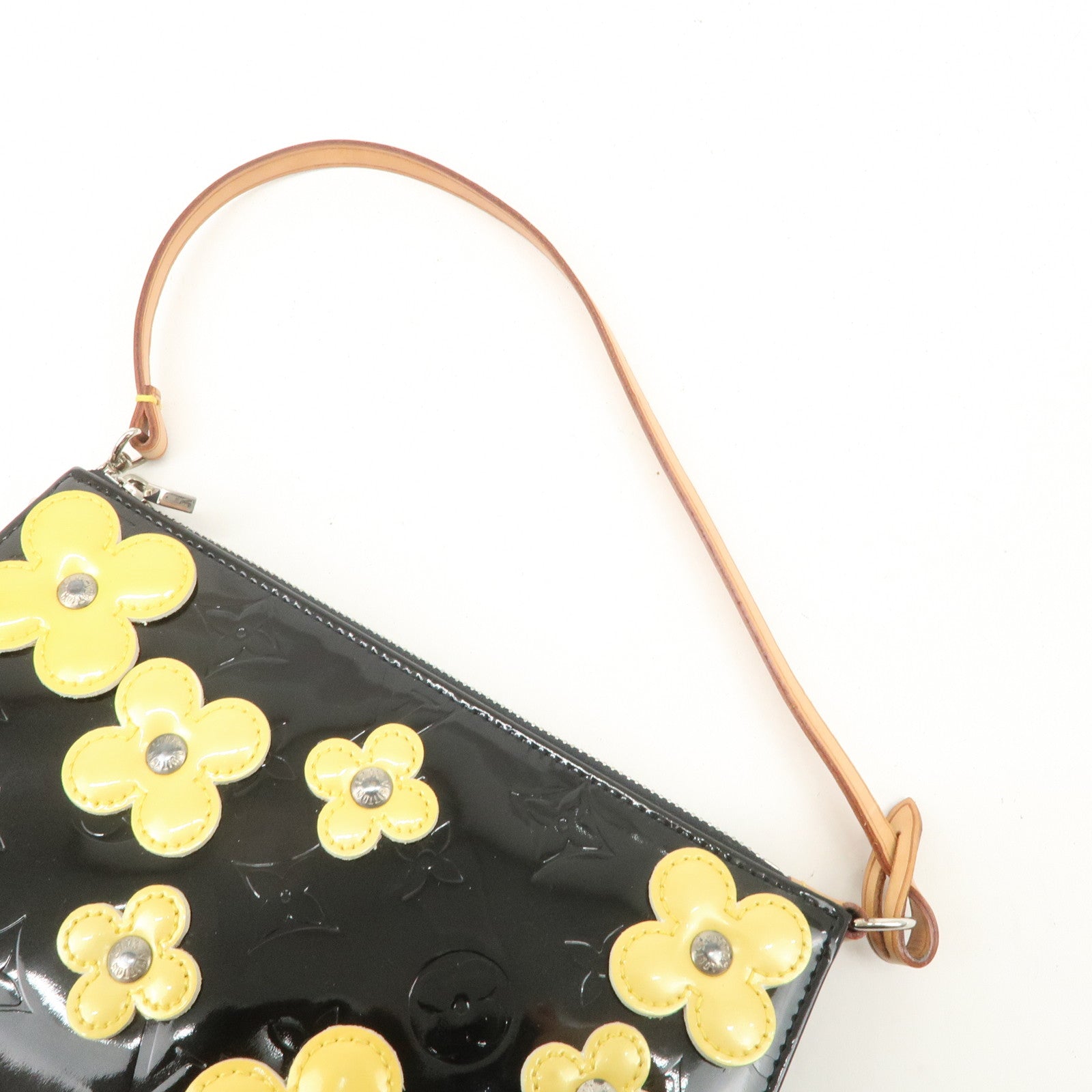 Louis Vuitton Monogram Vernis Flower Lexington Hand Bag Noir M92245 Used