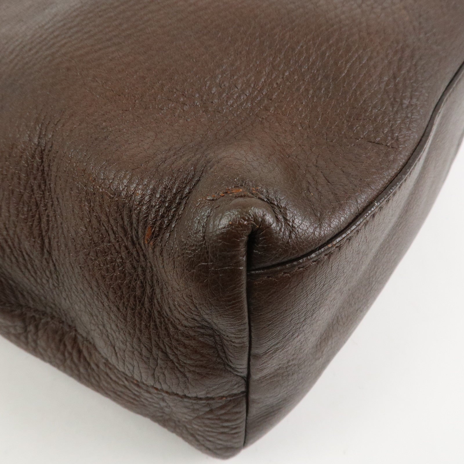 PRADA Leather 2Way Bag Hand Bag Shoulder Bag Crosbody Bag Brown