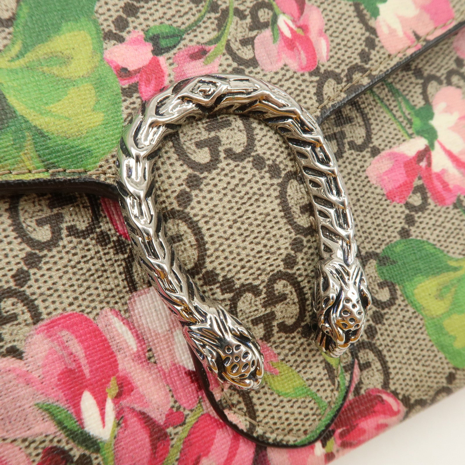 GUCCI Dionysus GG Supreme Chain Shoulder Bag Flower Beige 401231