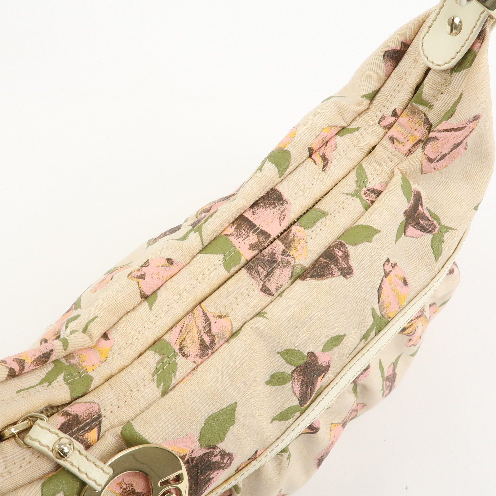 FENDI Canvas Leather Shoulder Bag Hand Bag Pink Ivory 8BR448