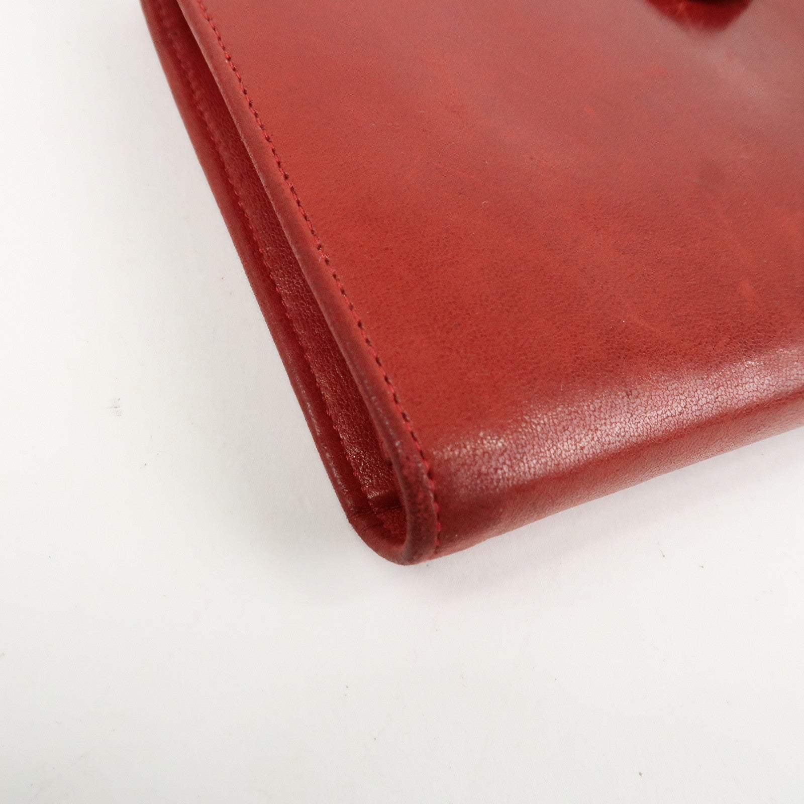 CHANEL COCO Mark Caviarskin Bi-fold Wallet Red A01429 Used