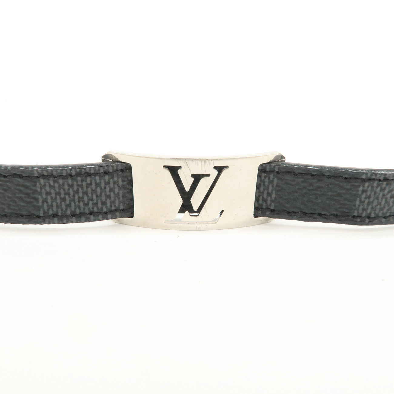 Louis Vuitton Damier Glaphite Bracelet Sign It Black Silver M6616E