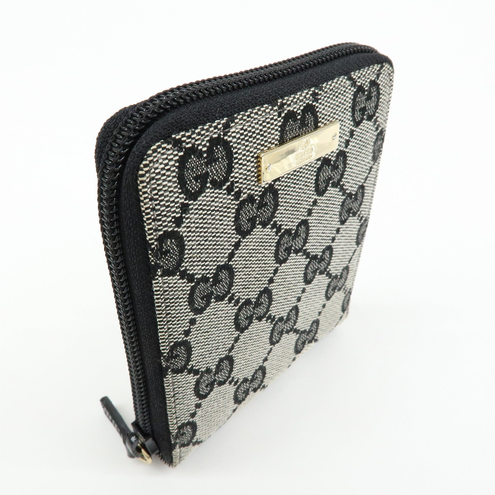 GUCCI GG Canvas Zippy Round Compact Wallet Black 035・203887・2213