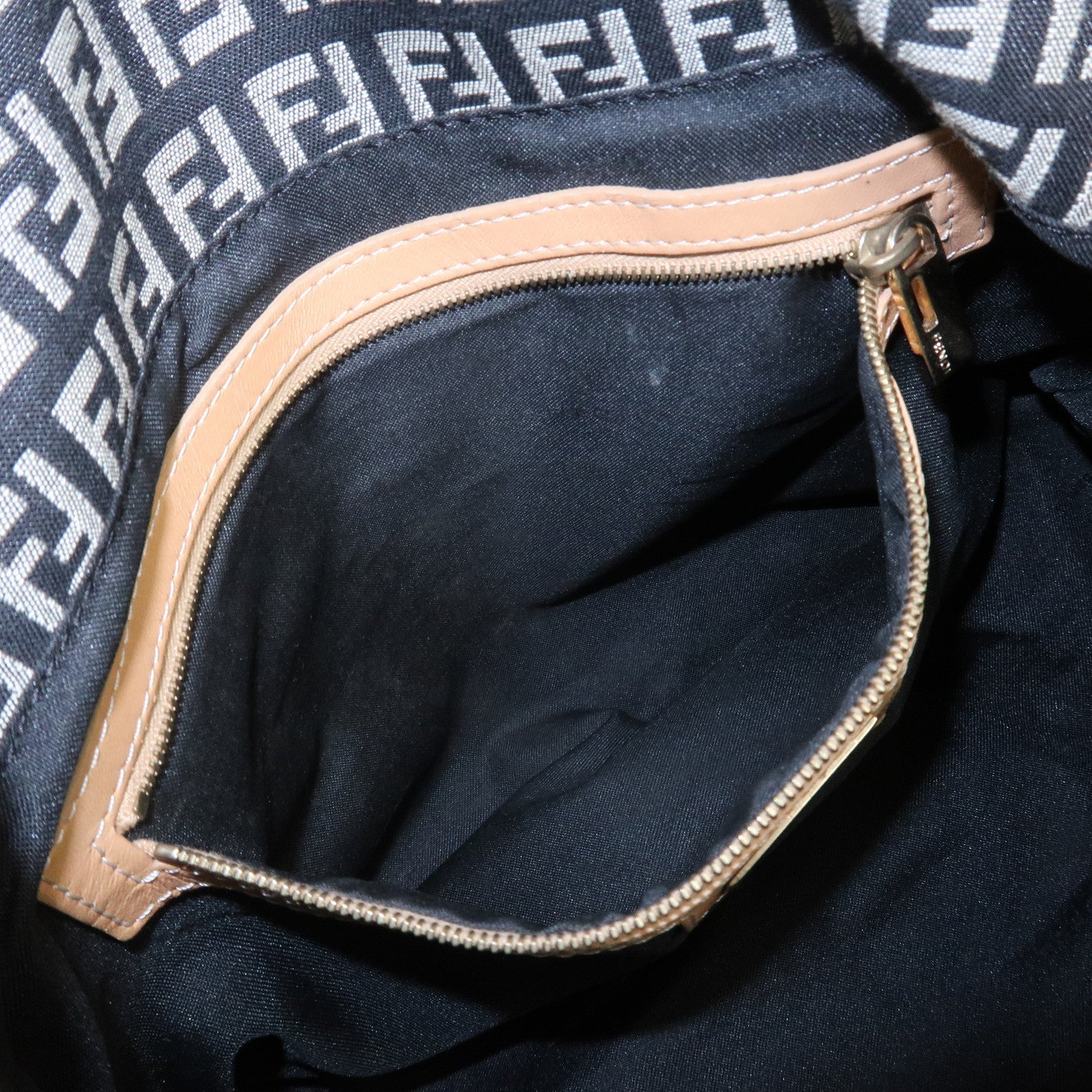 FENDI Mamma Baguette Canvas Leather Shoulder Bag 8BR001