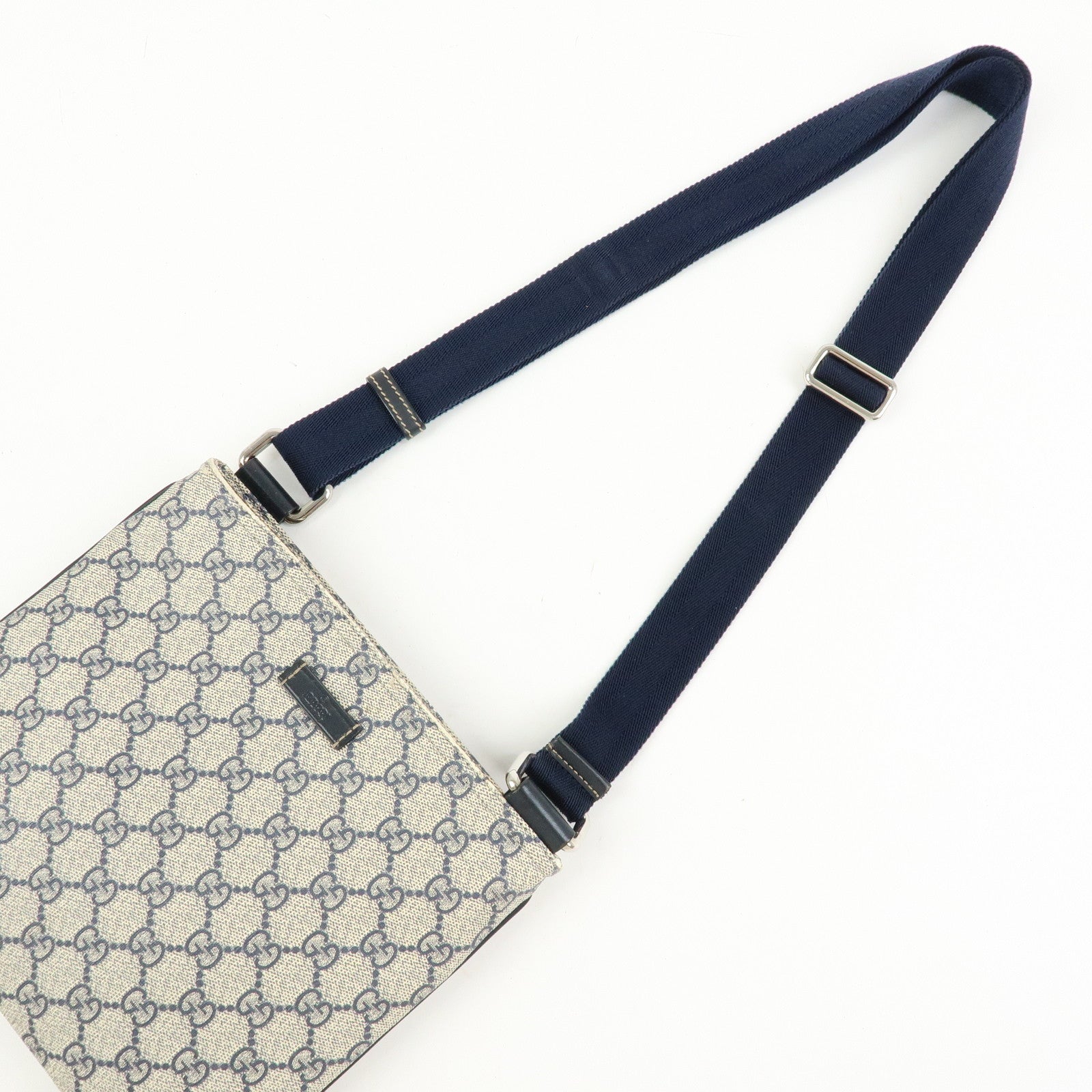 GUCCI GG Supreme Leather Shoulder Bag Crossbody Bag Beige 201538