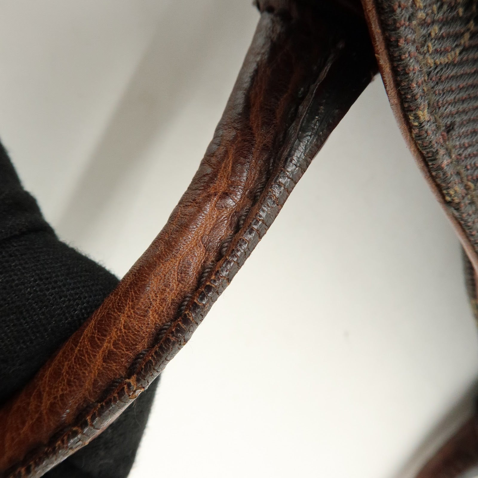 GUCCI Horsebit GG Canvas Leather Tote Bag Shoulder Bag Brown 101971