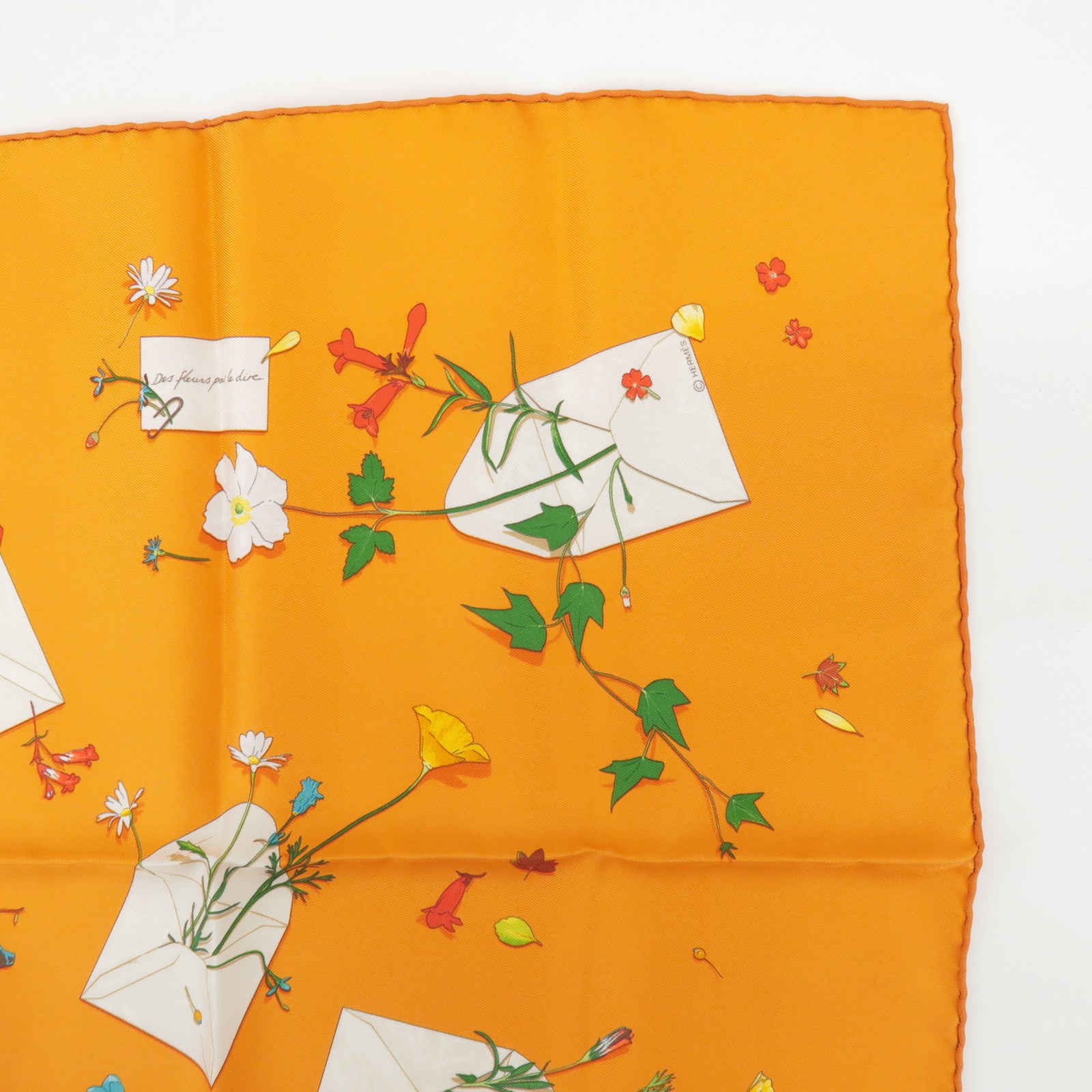 HERMES Carre 45 Set of 2 Silk 100% Scarf Light Pink Orange