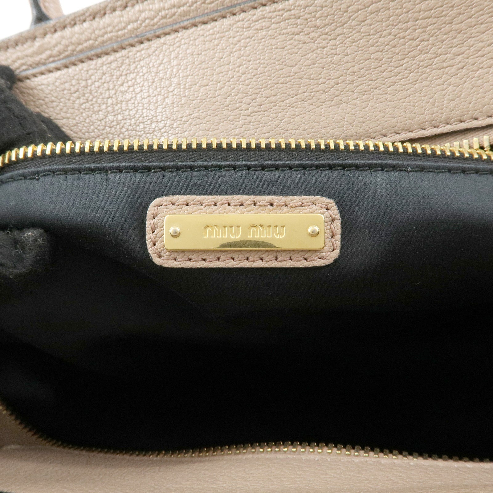 MIU MIU Madras Leather 2Way Bag Hand Bag Shoulder Bag Pink