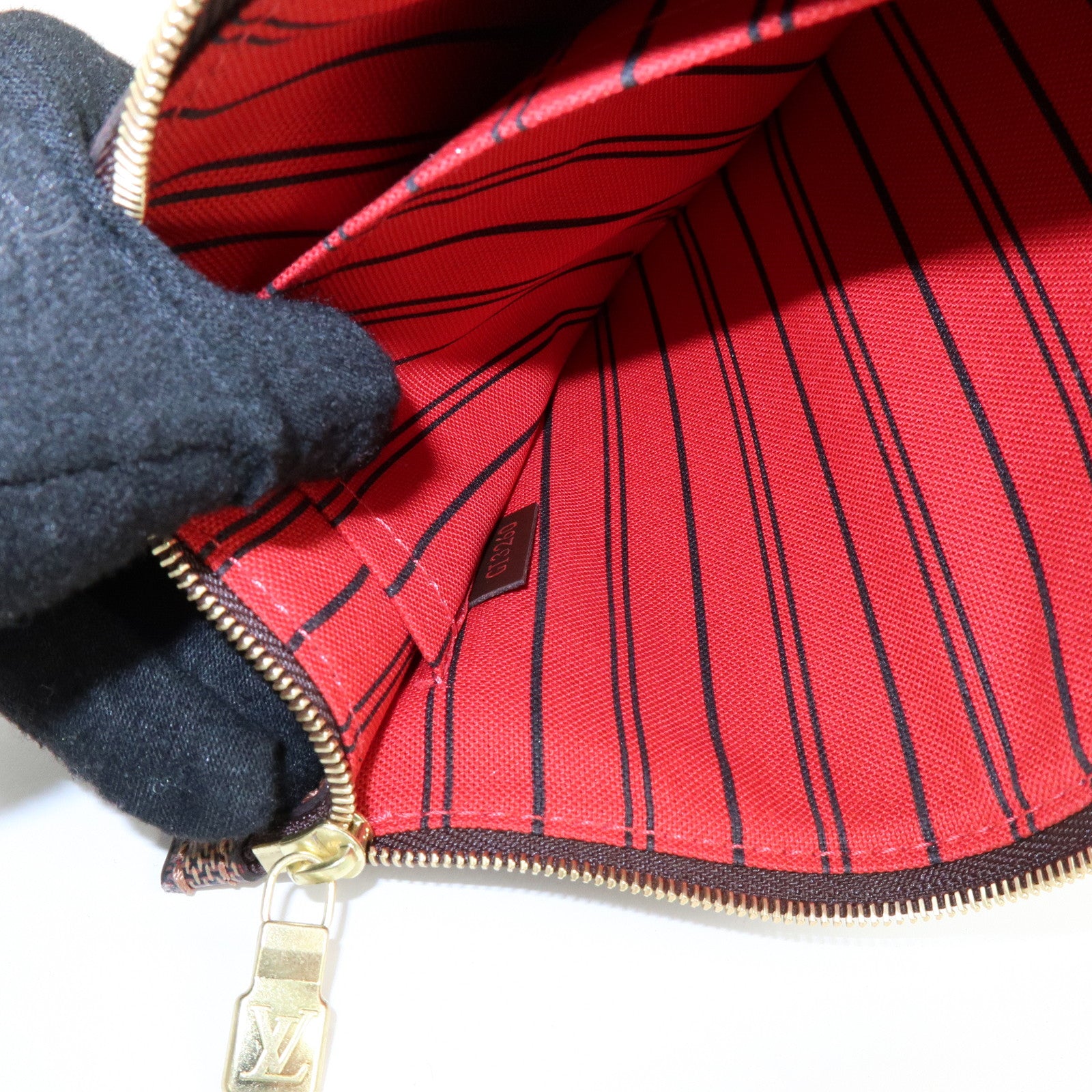 Louis Vuitton Damier Canvas Pouch for Neverfull MM Ebene N41358