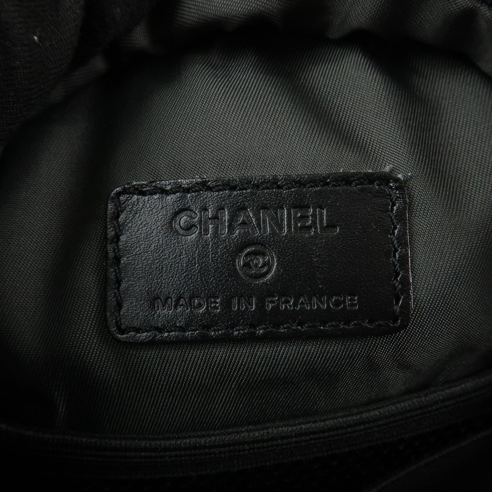 CHANEL Sports COCO Mark Canvas Shoulder Bag Black Green A23300