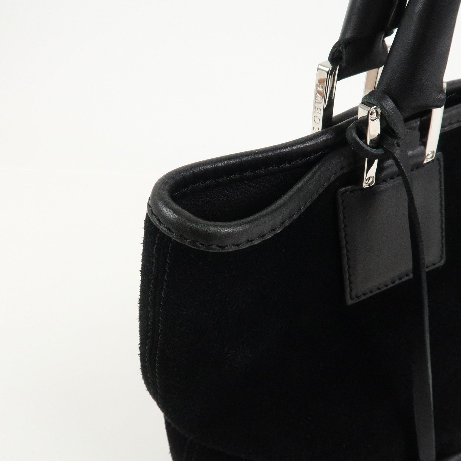 LOEWE Anagram Leather 2WAY Bag Shoulder Bag Hand Bag Black