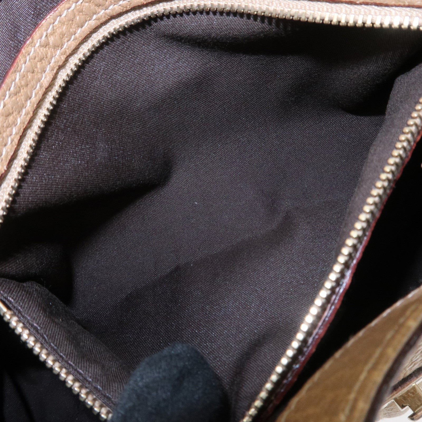 GUCCI Leather Shoulder Bag Hand Bag Brown 130995