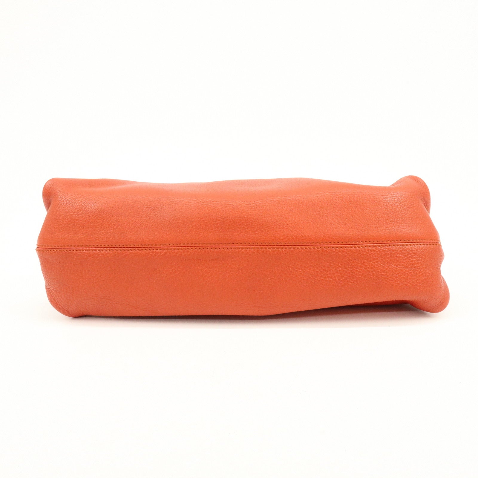 Ferragamo Gancini Leather Shoulder Bag Hand Bag Orange