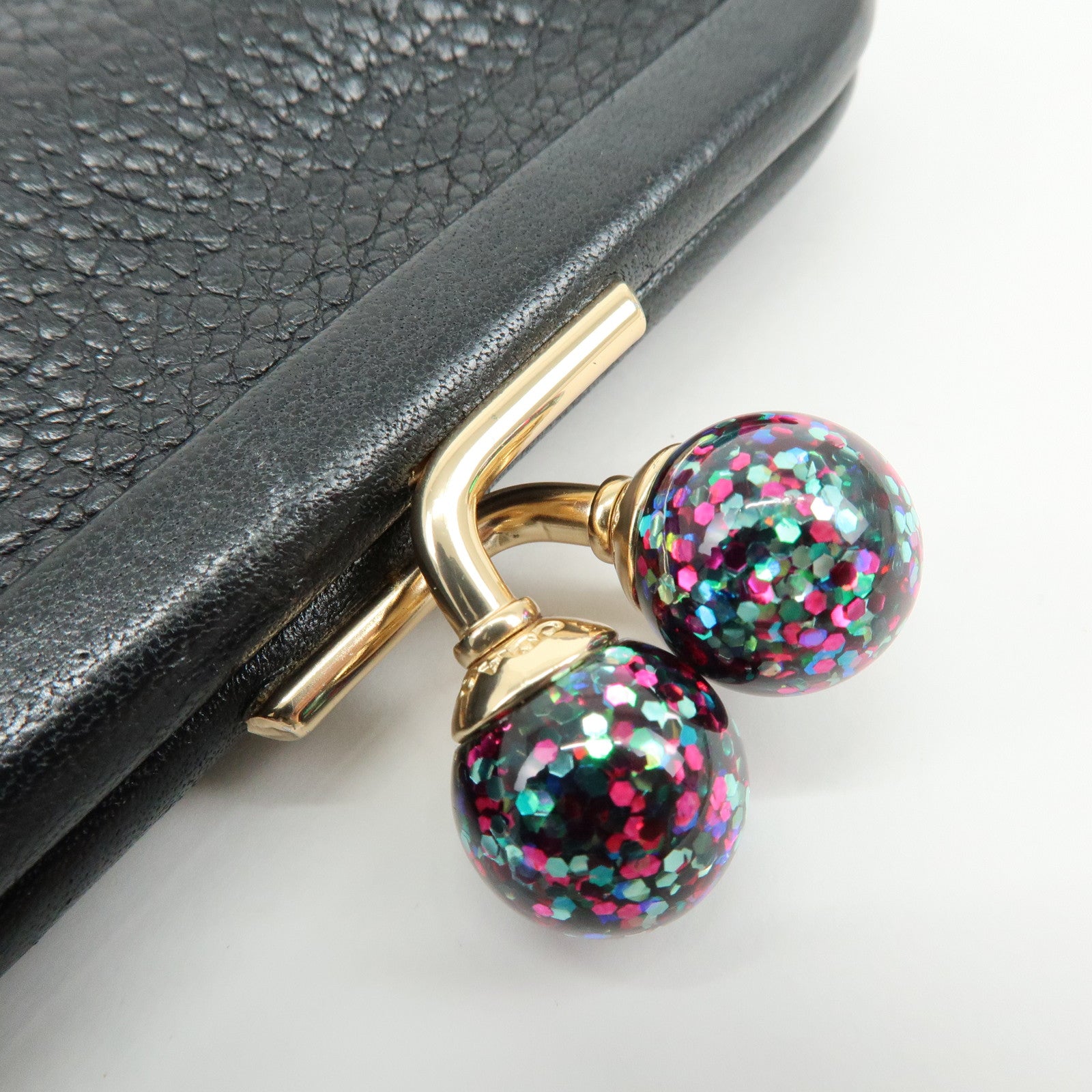 COACH Poppy Set of 2 PVC Leather Coin Purse Pouch Beige Gold Black