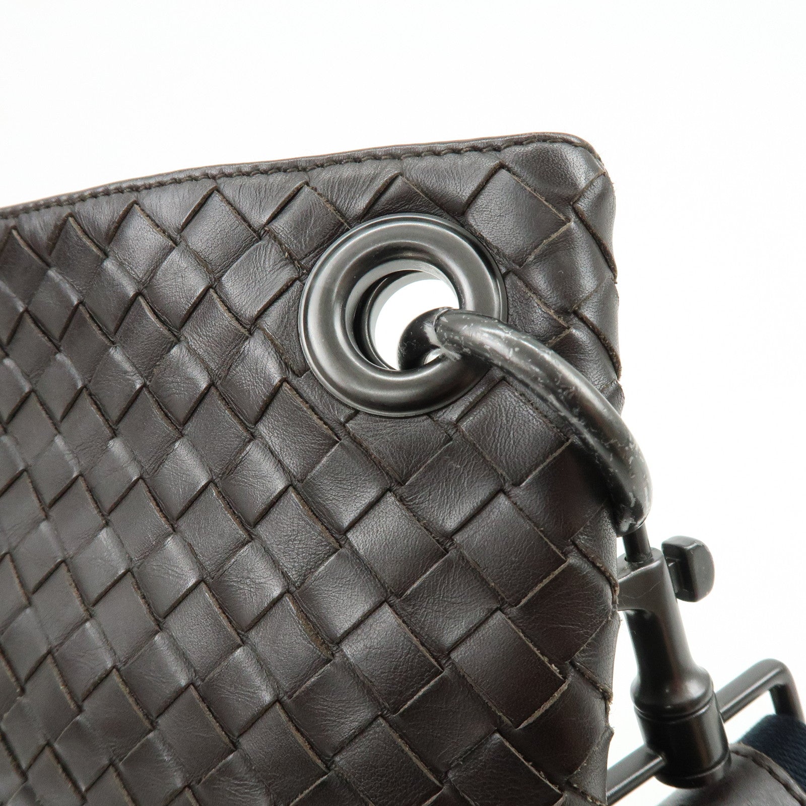 BOTTEGA VENETA Intrecciato Leather Shoulder Bag Brown 161623