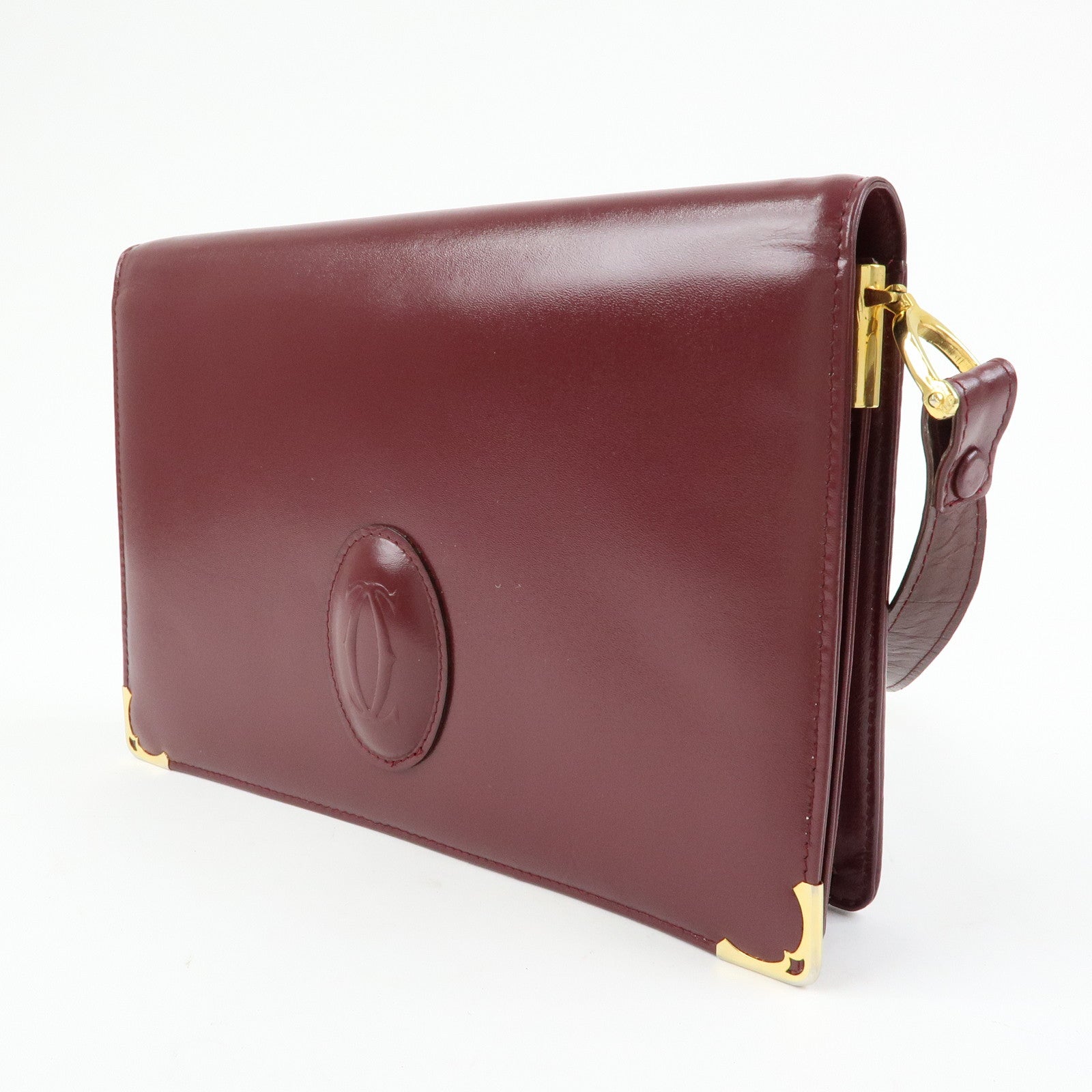 Cartier Must de Cartier Leather Shoulder Bag Crossbody Bag Bordeaux