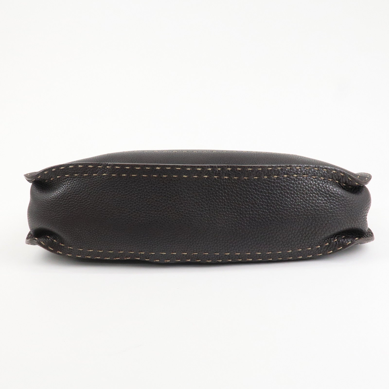 FENDI Selleria Leather Shoulder Bag Hand Bag Brown 8BR582 Used