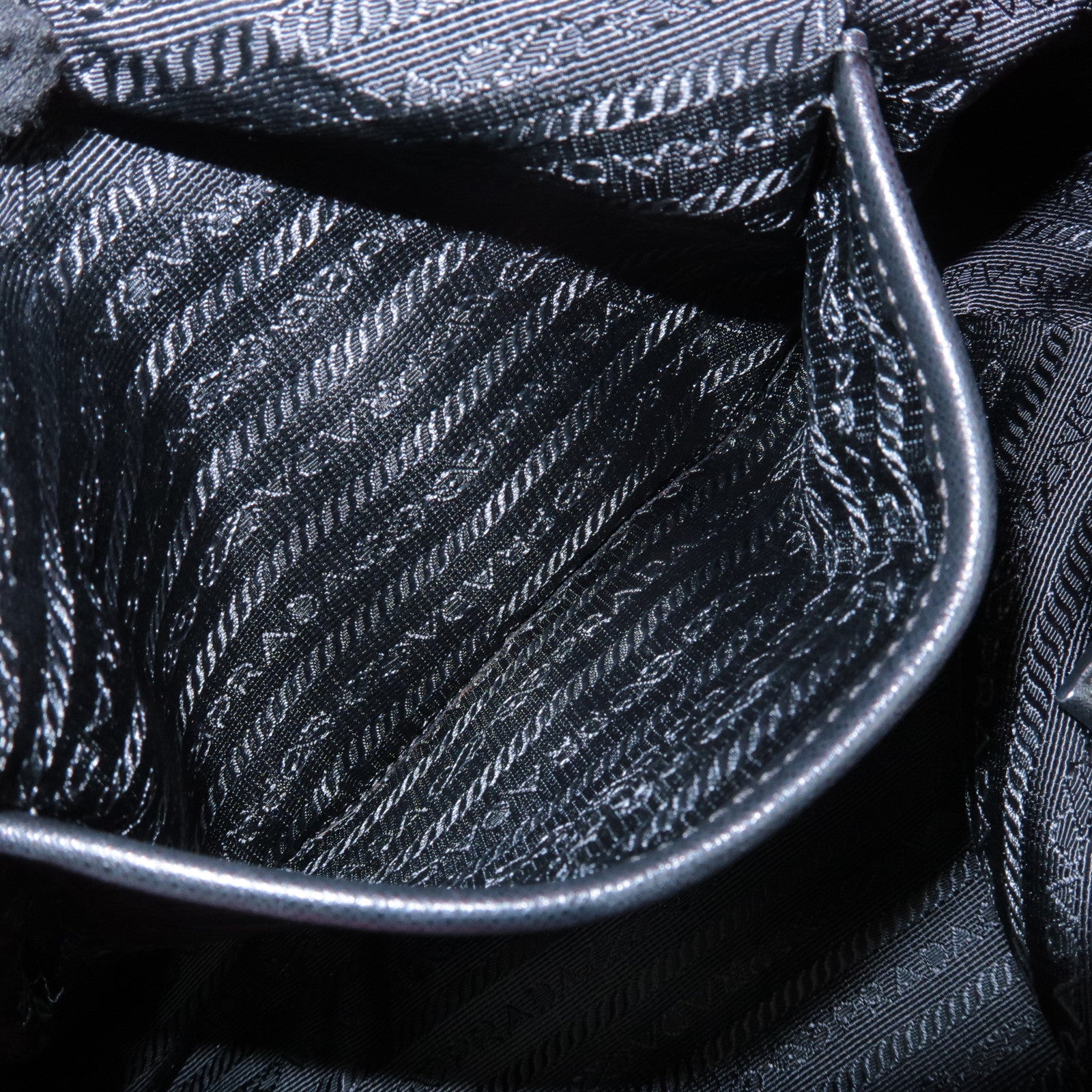 PRADA Triangle Logo Leather Nylon 2Way Bag Tote Bag Pink Black