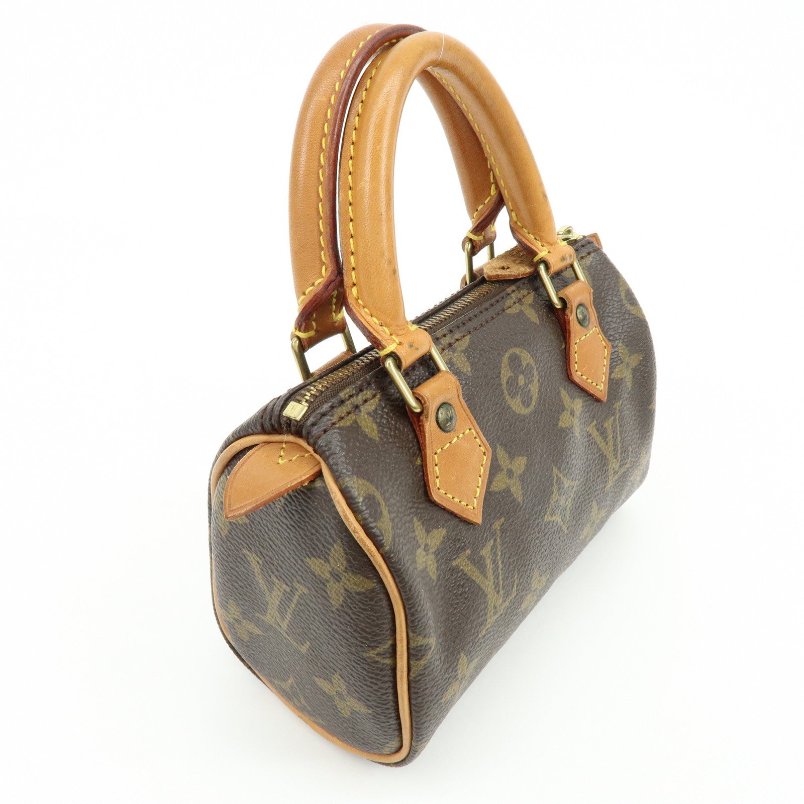 Louis Vuitton Monogram Mini Speedy Hand Bag & Strap Brown M41534