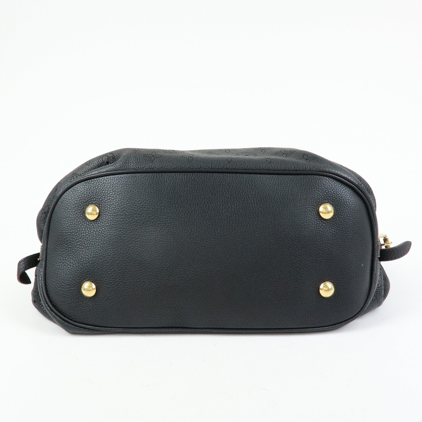 Louis Vuitton Monogram Leather Mahina L Shoulder Bag Noir M95765