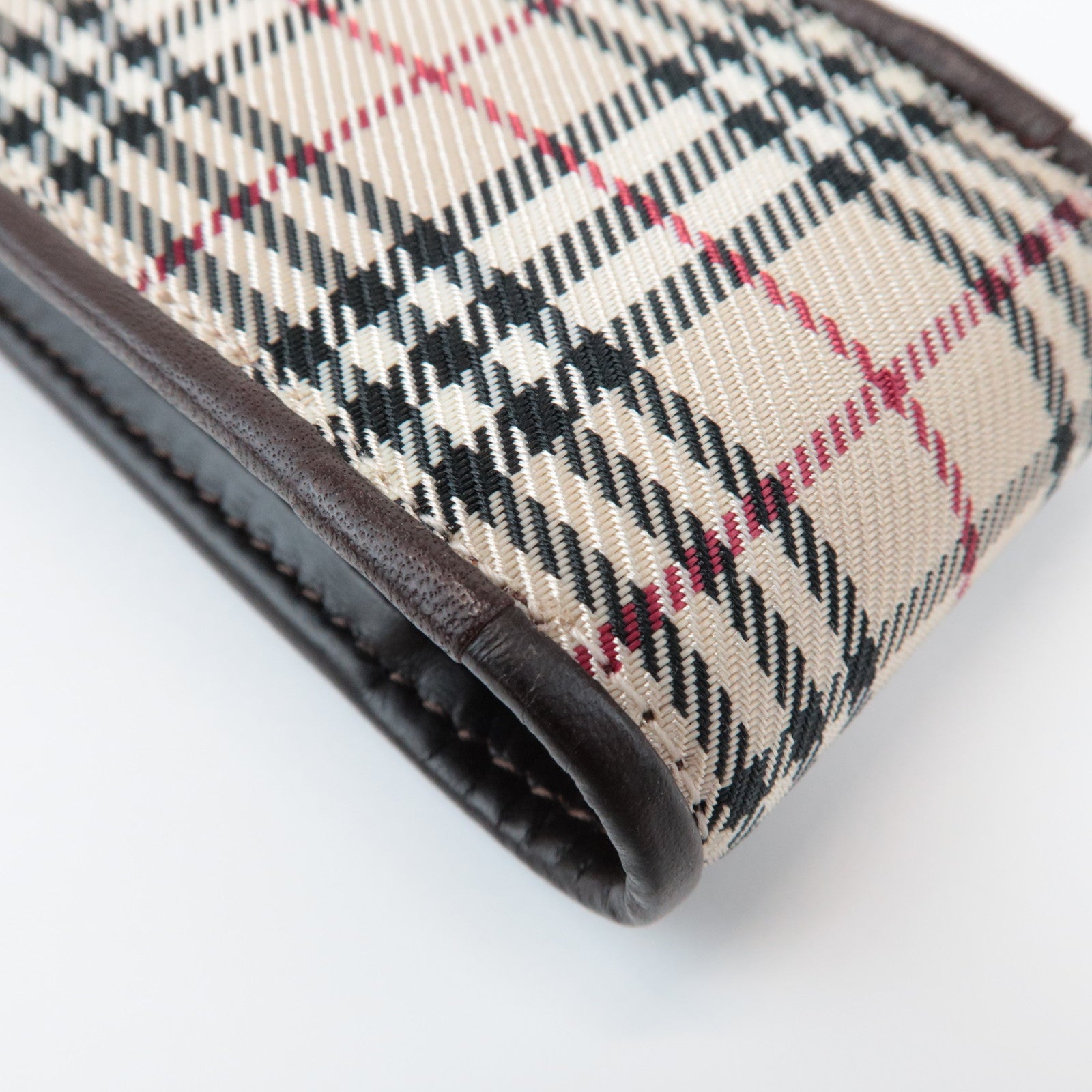 BURBERRY Nova Plaid Mini Pouch Beige Brown