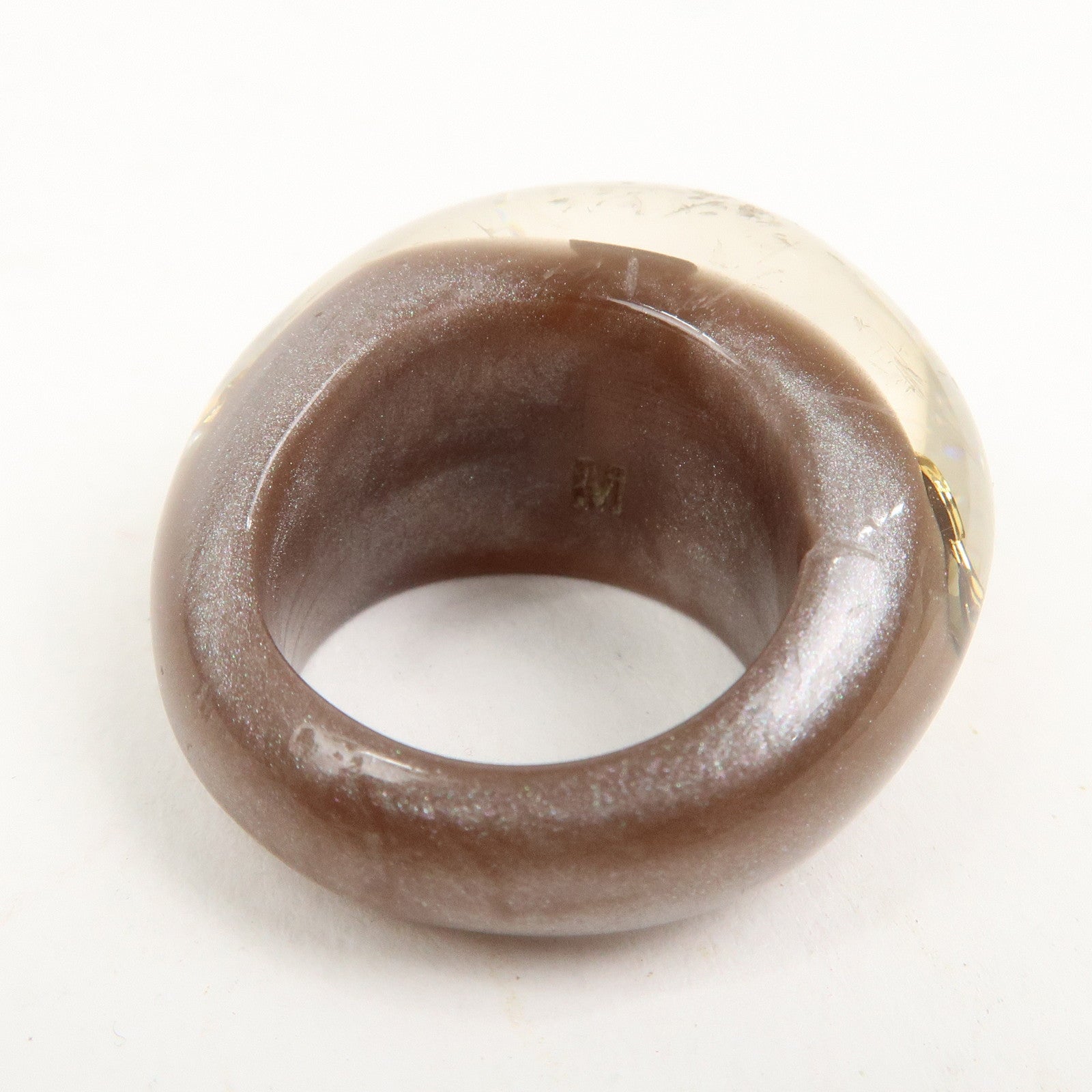 Louis Vuitton Monogram Bague Inclusion Resin Ring M #12 Brown