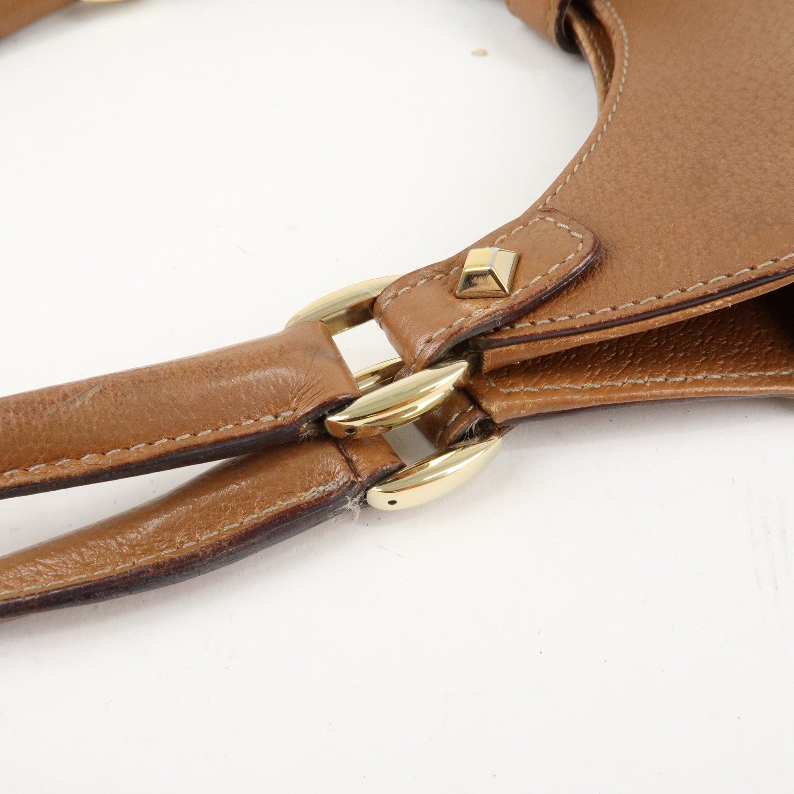 GUCCI New Jackey GG Canvas Leather Shoulder Bag Brown 124407 Used