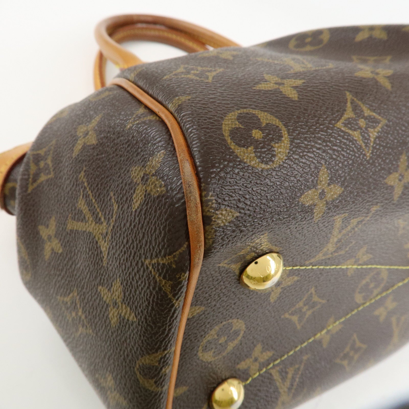 Louis Vuitton Monogram Tivoli PM Hand Bag Shoulder Bag Brown M40143 Used