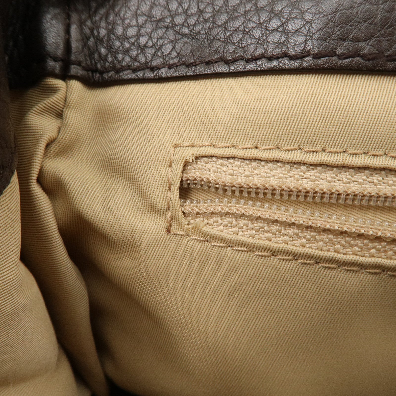 Christian Dior Trotter Leather Canvas Hand Bag Brown Used