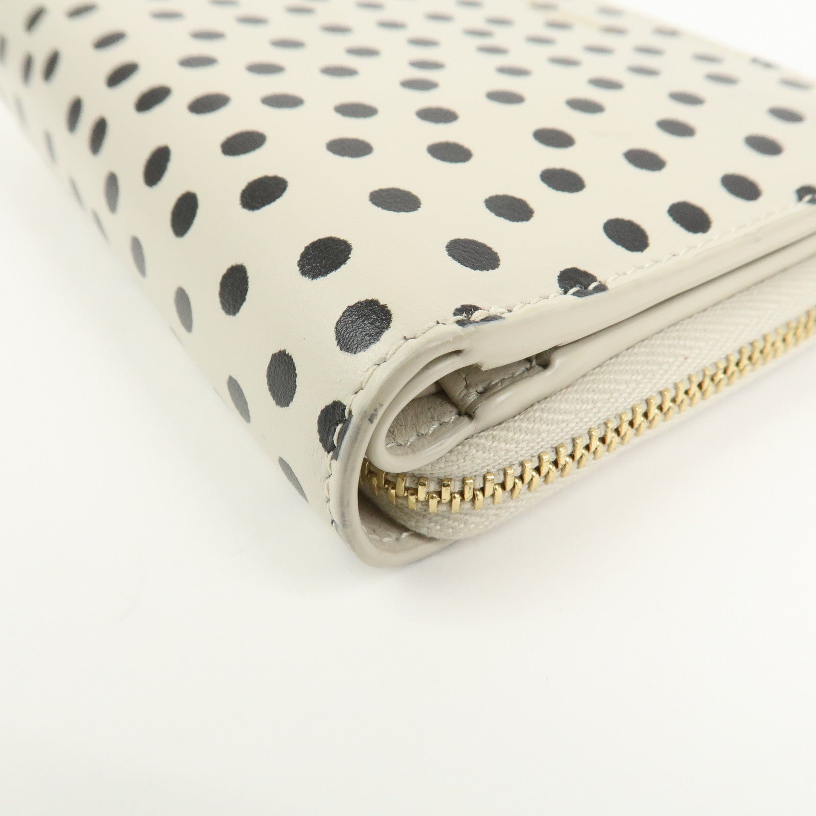 SAINT LAURENT PARIS Dot Print Round Zippy Compact Wallet 562796