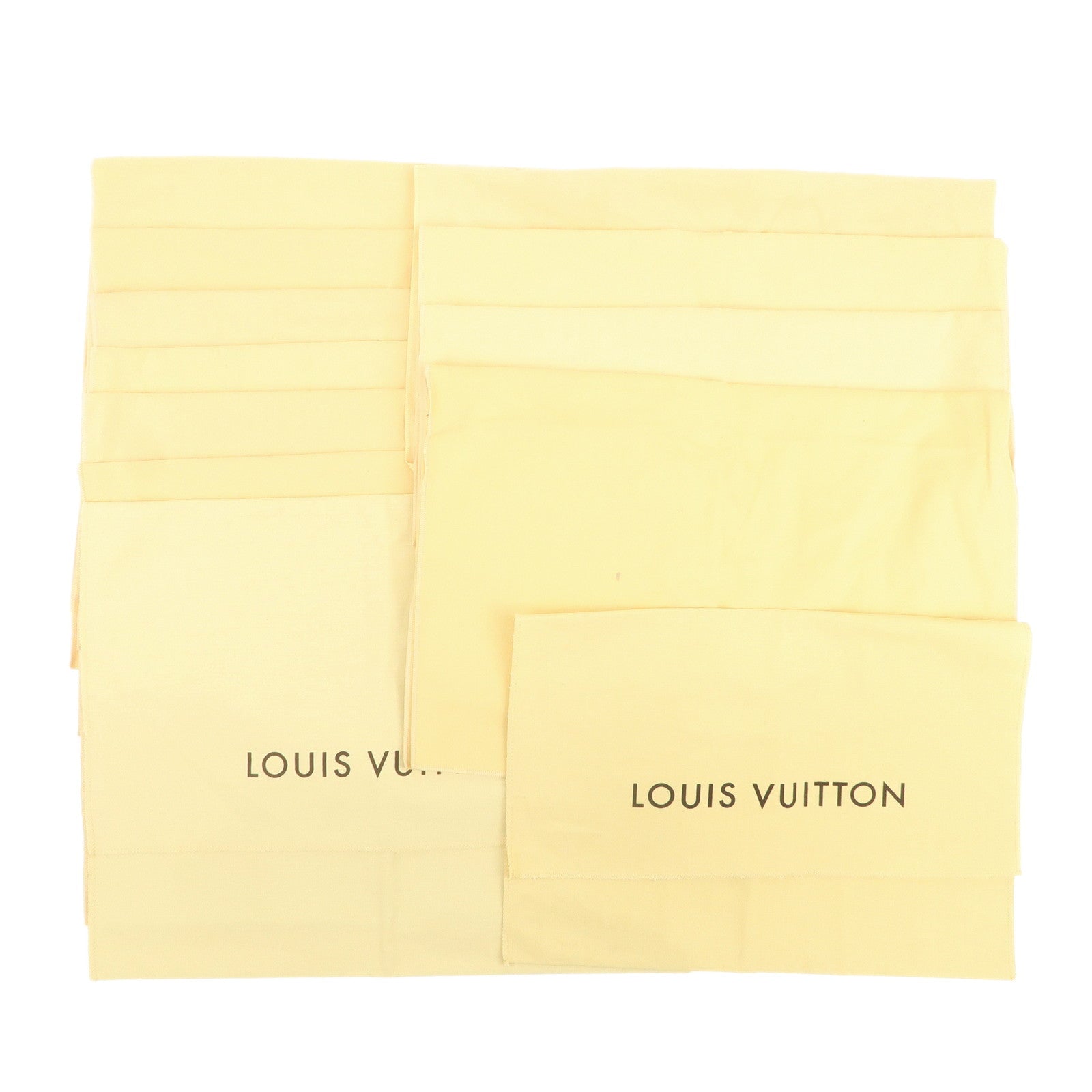Louis Vuitton Set Of 12 Dust Bag Storage Bag Flap Style Beige