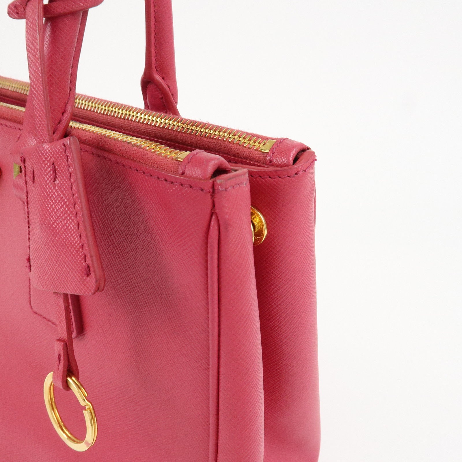 PRADA Saffiano Leather Galleria 2Way Hand Shoulder Bag Pink 1BA863