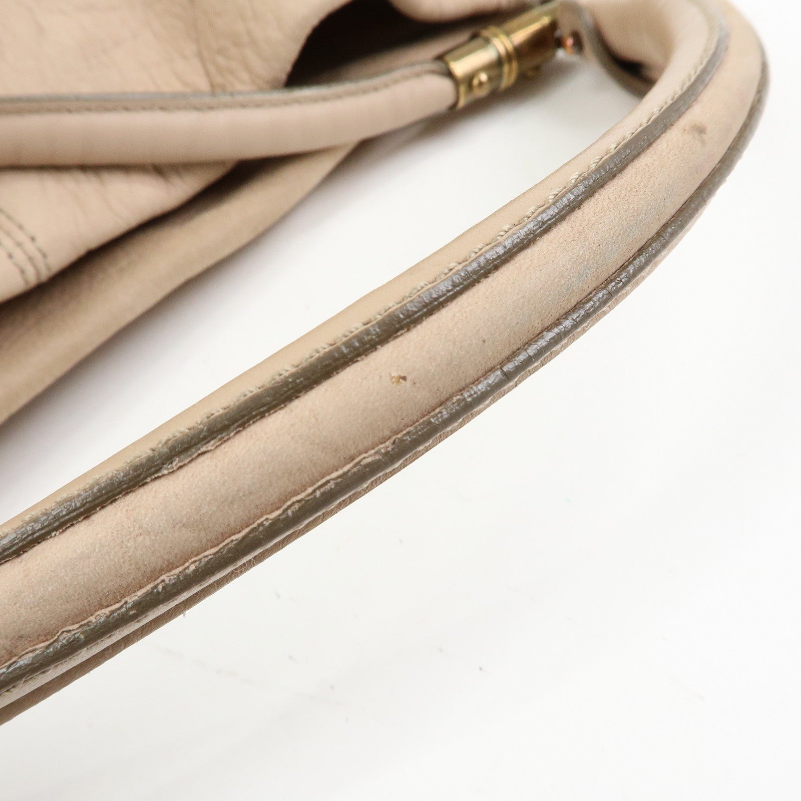 Ferragamo Vara Ribbon Leather 2Way Hand Bag Shoulder Bag Pink Beige