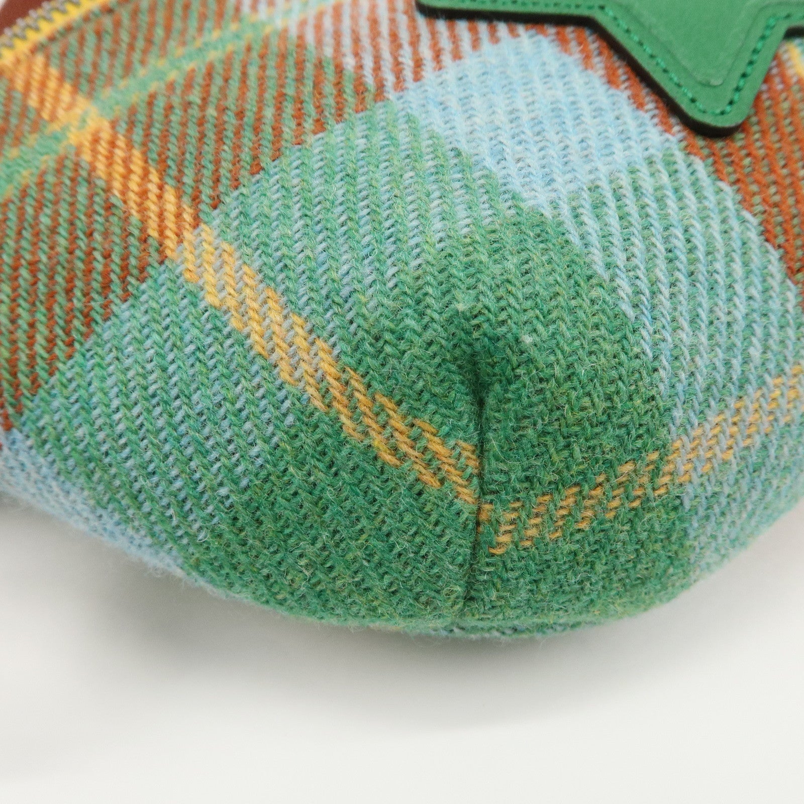 GUCCI Children's Wool Leather Body Bag Waist Bag Brown Green 502095