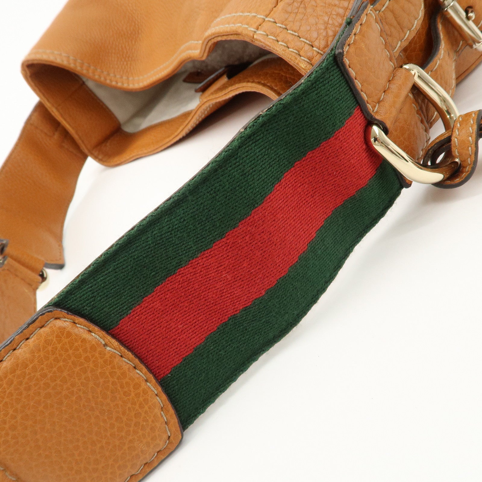 GUCCI Sherry Heritage Leather Shoulder Bag Brown 247597