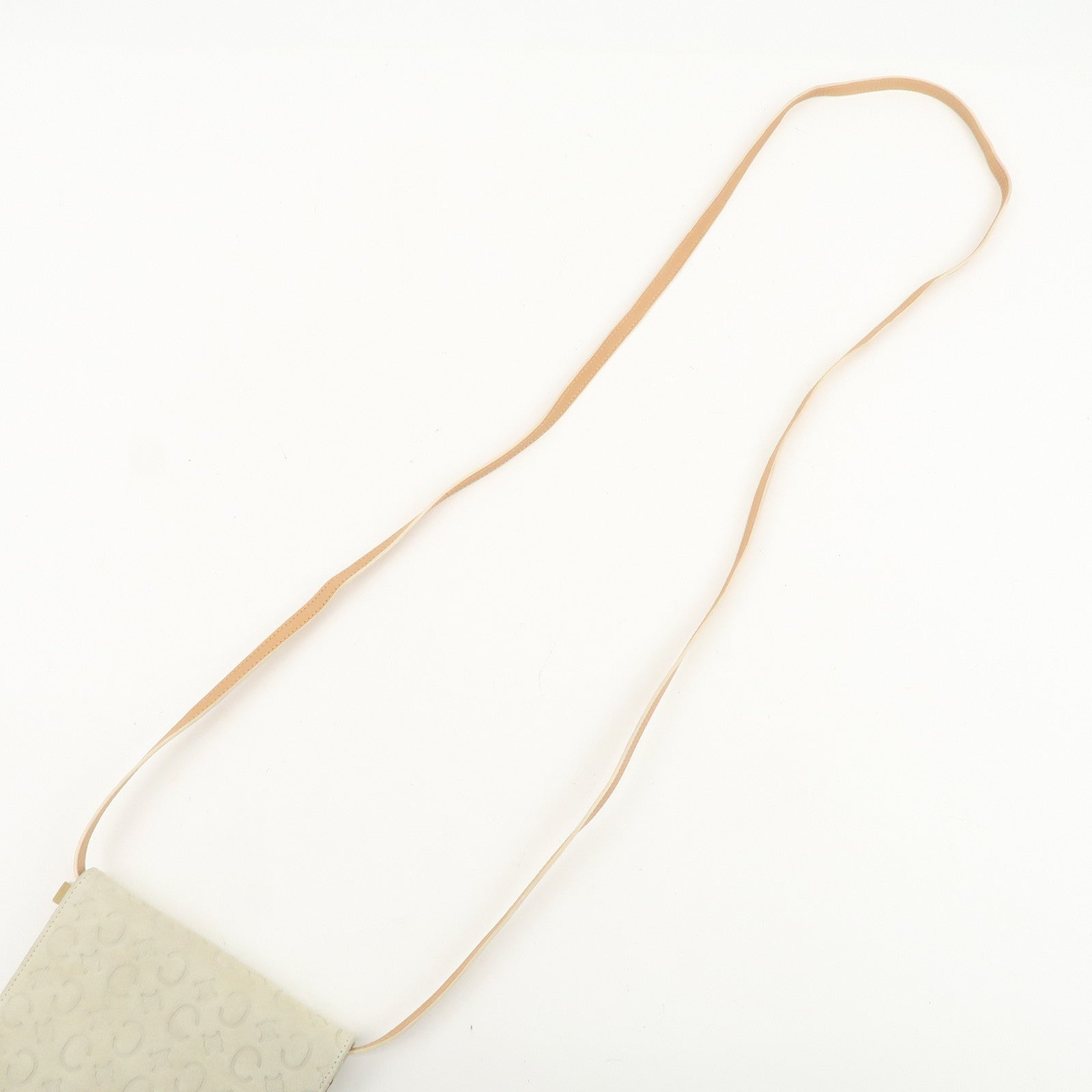 CELINE C Macadam Suede Shoulder Bag Crossbody Bag Ivory
