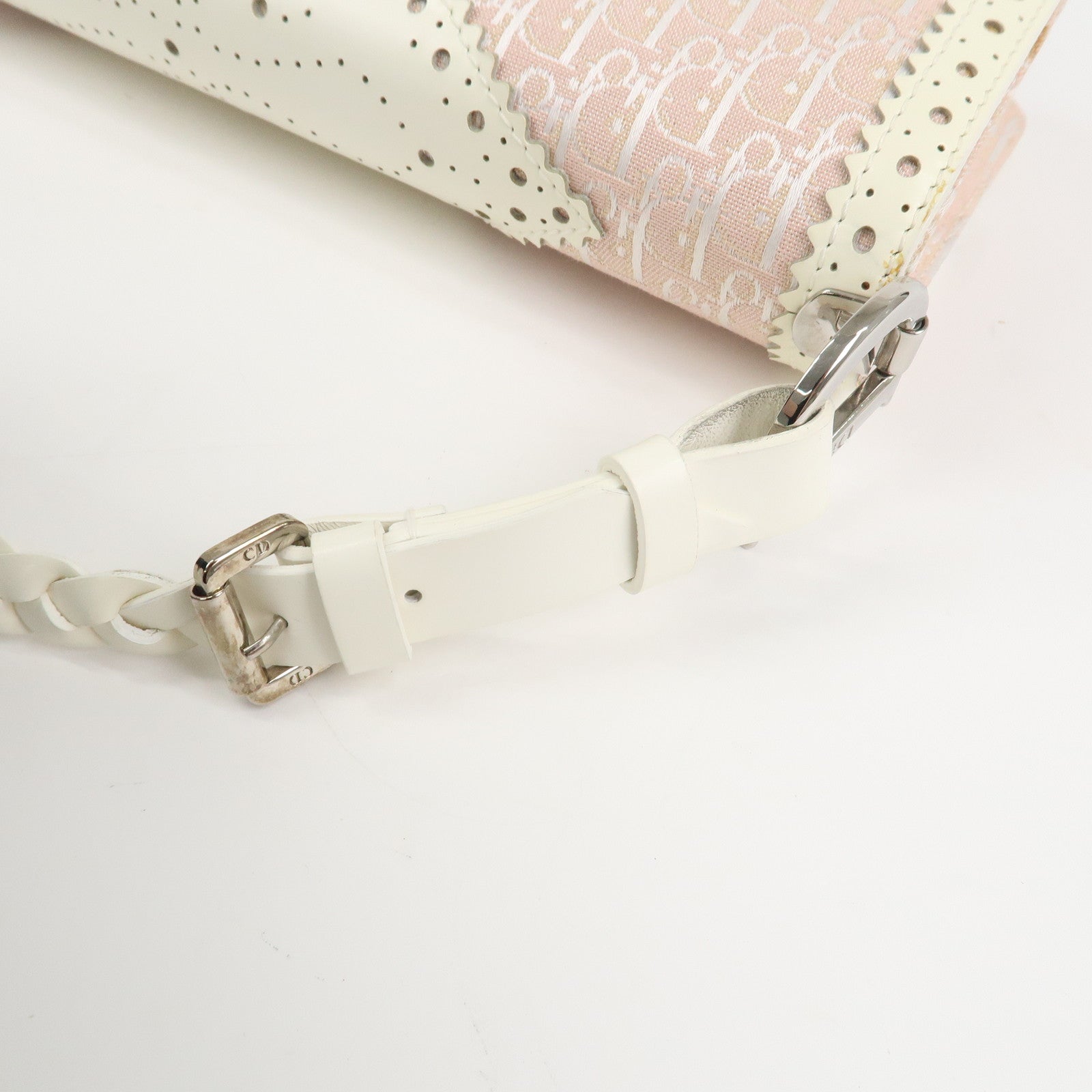 Christian Dior Trotter Canvas Leather Hand Bag Shoulder Bag Pink