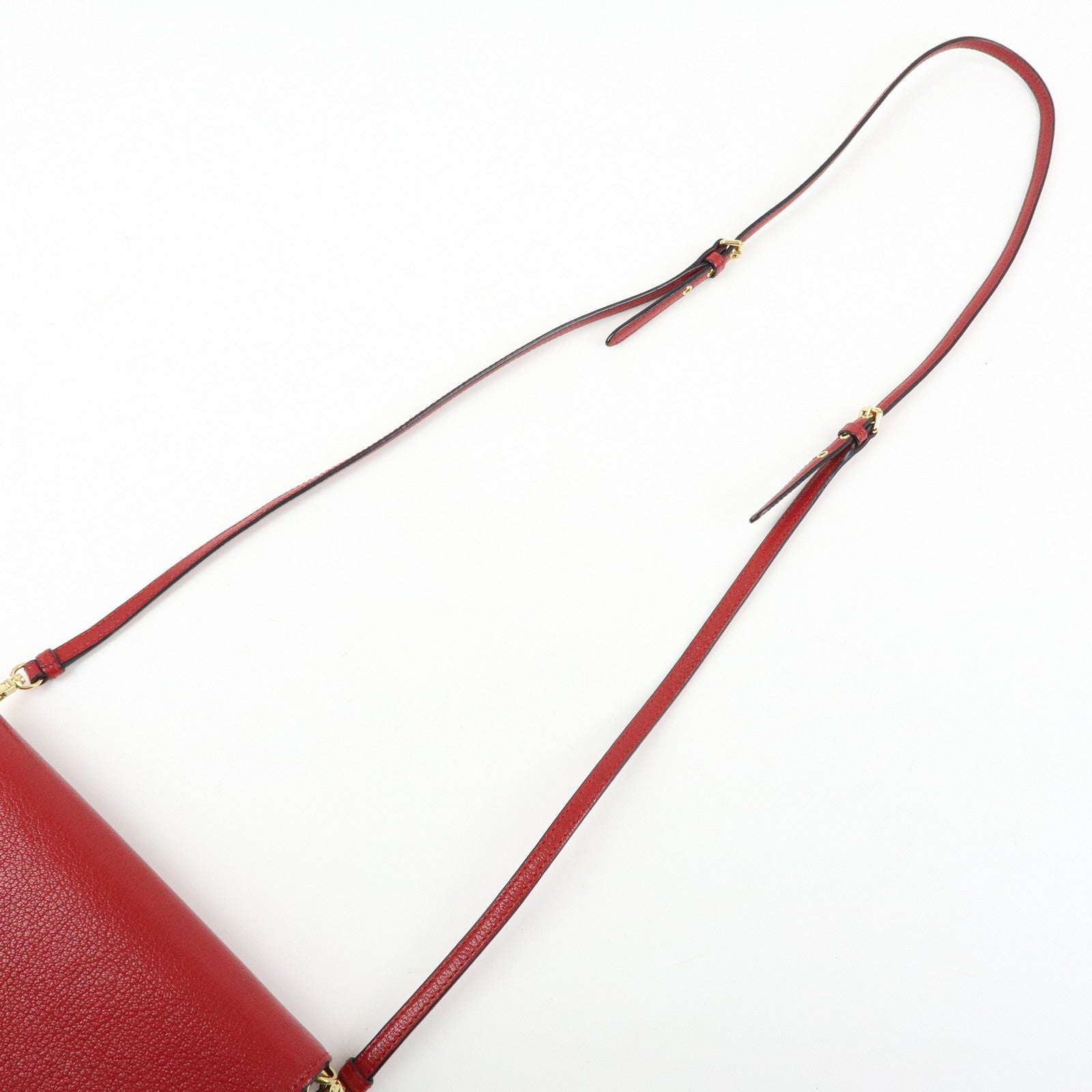 MIU MIU Madras Leather 2Way Bag Clutch Bag Shoulder Bag Red 5ZH044