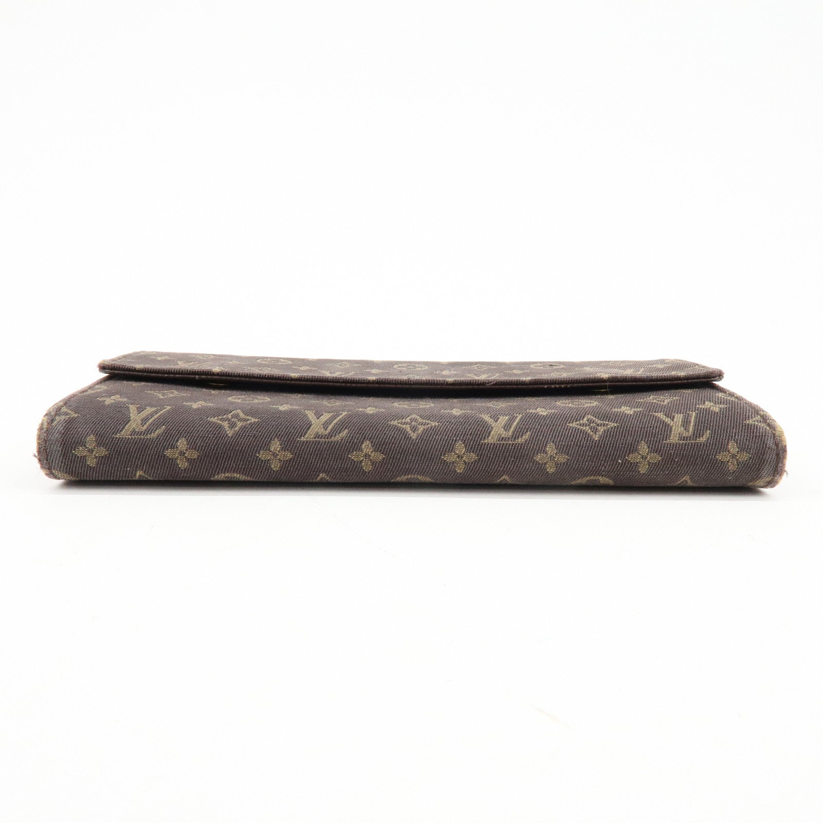 Louis Vuitton Monogram Mini Lin Canvas Long Wallet Brown M95234