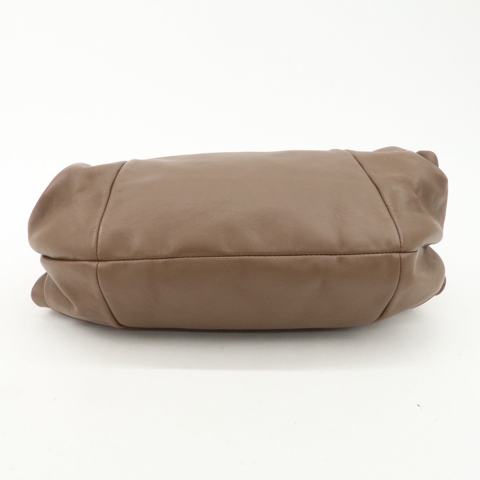 Ferragamo Leather Tote Bag Hand Bag Shouolder Bag Beige Gold HDW