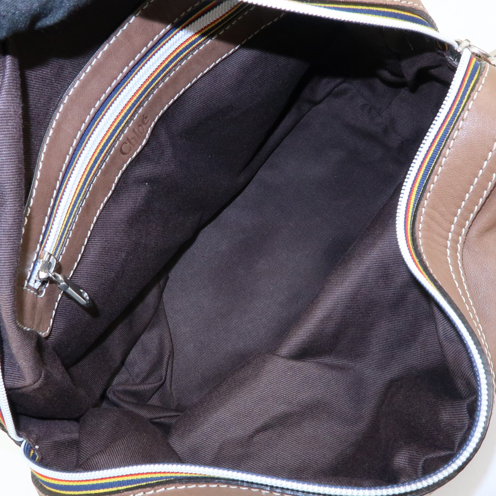 Chloe Patsy Leather Boston Bag Shoulder Bag Hand Bag Brown